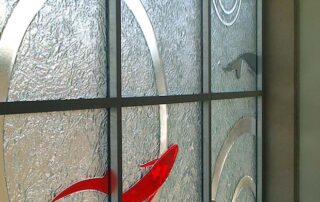 Slumped Glass screen Koi fish