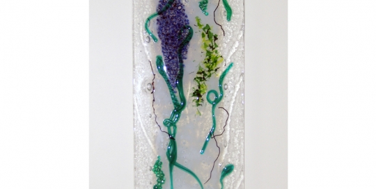 slumped abstract art grape wisteria