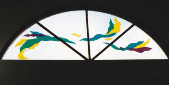 beach glass art windows of clear texture and colourful accents