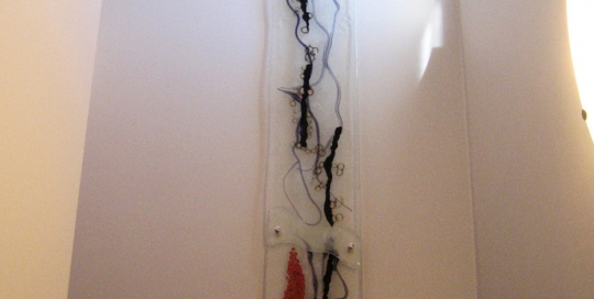 Stairwell feature glass colour