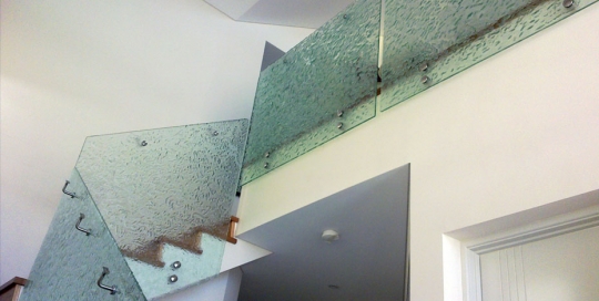 Glass Slumped Stair Balustrade