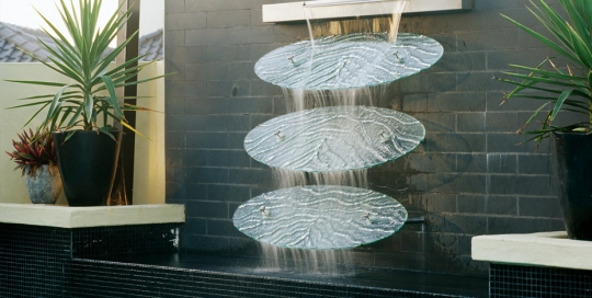 Pool Water Feature glass sculpture