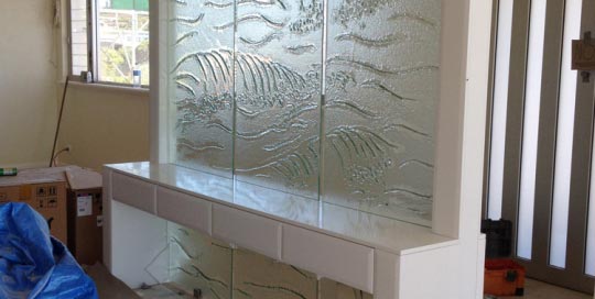 Slumped Glass partition Beach