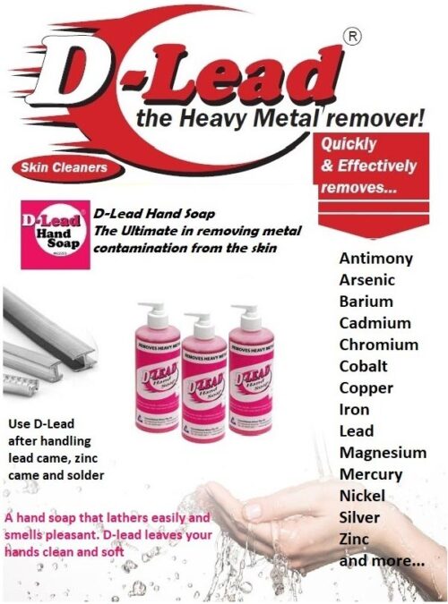 d-lead hand soap advertisement with metals that it removes