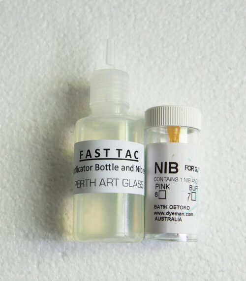 Fasttac applicator bottle and separate container with nib