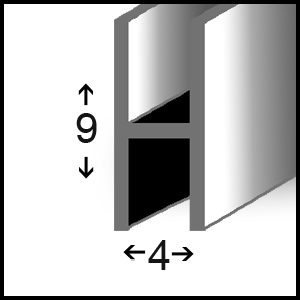 cross sectional diagram of lead came with measurements