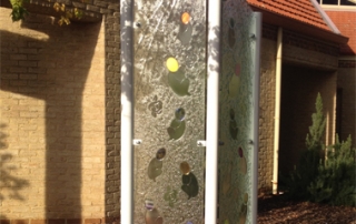 kiln formed glass sculpture with cross