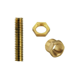 threaded bolt with two nuts for lampmaking