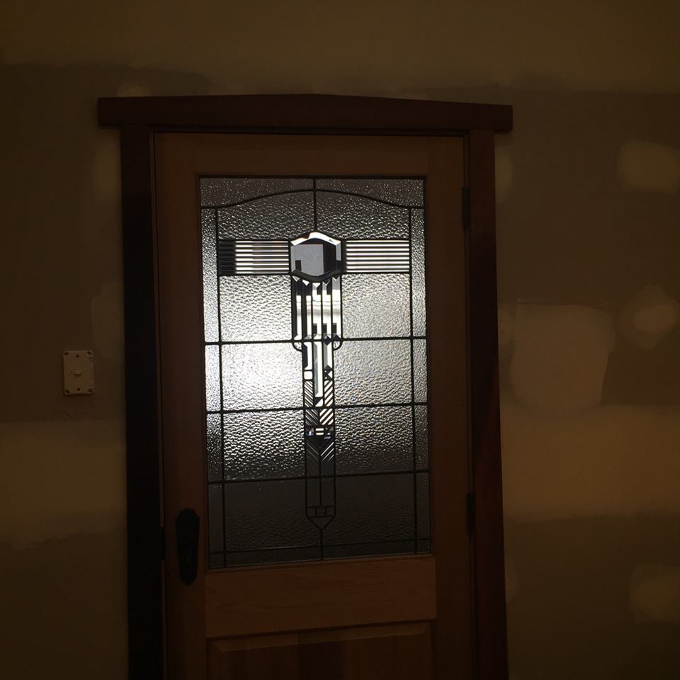 art deco stained glass door window