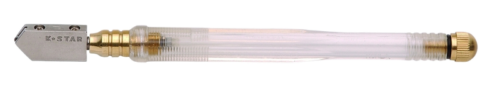 k-star Pencil Grip Glass Cutter with wide heavy duty head and clear barrel