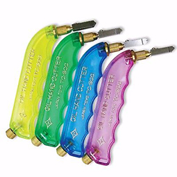 four toyo pistol grip glass cutters in various colours