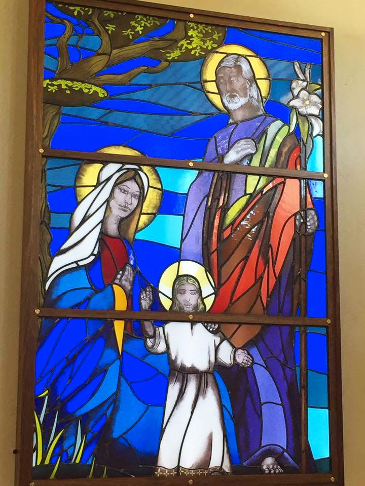 the holy family leadlight window