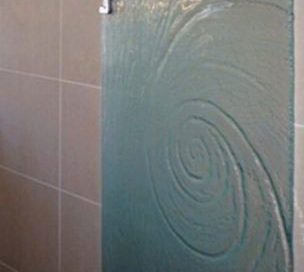kiln formed textured glass shower screen