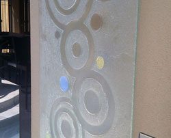 glass textured Dichroic outdoor feature