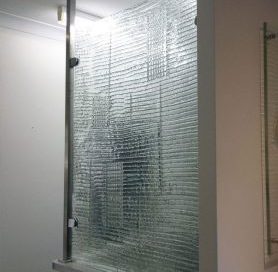 kiln formed textured glass privacy screen