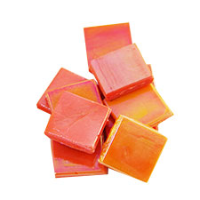 orange glass mosaic tiles