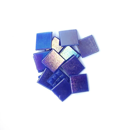 dark blue purple pearl iridescent glass mosaic tiles pile