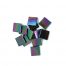 black pearl iridescent glass mosaic tiles pile