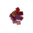 red transparent pearl iridescent glass mosaic tiles pile