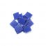 blue 20mm glass mosaic with flat finish tiles in pile on white background