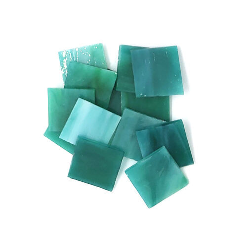 teal vision glass mosaic tiles in pile