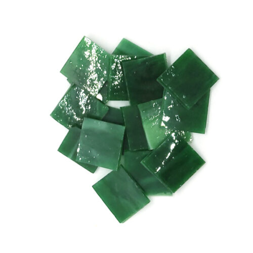 bottle green vision glass mosaic tiles in pile