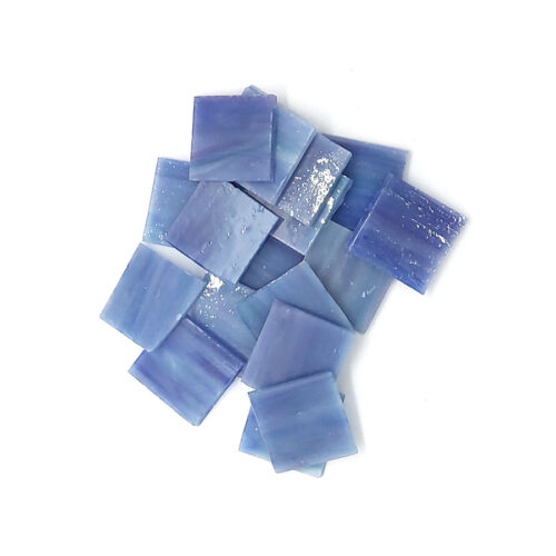 streaky blue vision glass mosaic tiles in pile