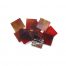 transparent red vision glass mosaic tiles in pile