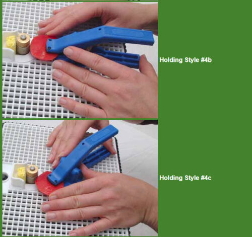 grinders mate instructions showing two holding styles