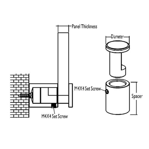 diagram of edge grip wall mount showing how to position in wall