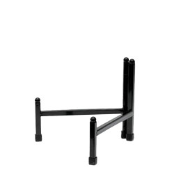 an angled display stand in black