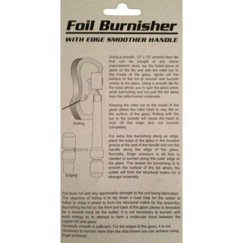 Back of foil burnisher packaging showing instructions for use.