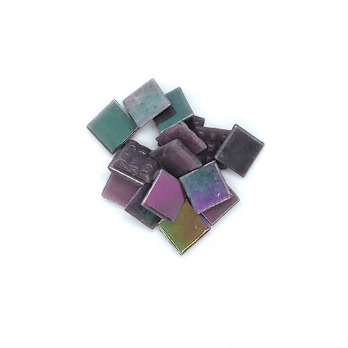 purple pink blue pearl iridescent glass mosaic tiles pile