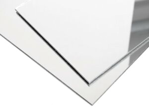 2 sheets of mirror on white background