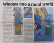 news article with title window into natural world about australian inspired stained glass by perth art glass