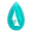 blue green cut glass jewel in the shape of a teardrop