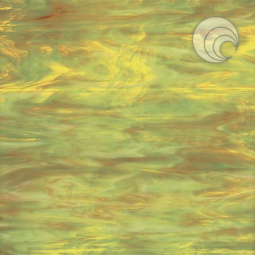yellow, green and amber streaky glass