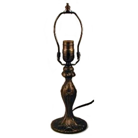 lamp base with harp and cord with an art deco design