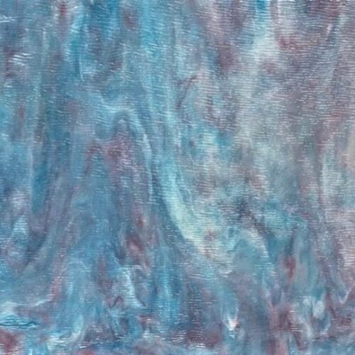 blue, purple and white wispy glass sheet with ripple texture