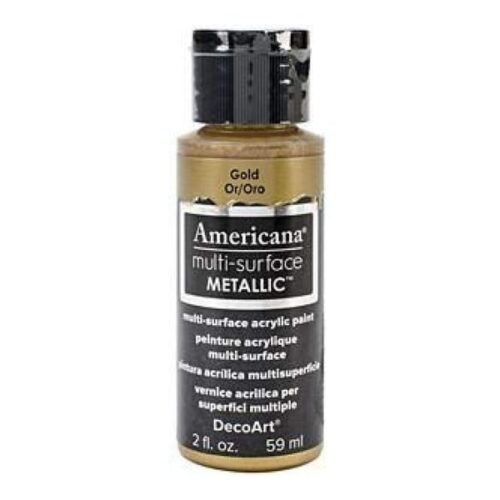 gold metallic colour decoart multisurface paint in bottle