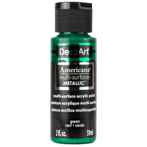decoart americana multi surface paint bottle green metallic