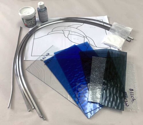 Dolphin Leadlight / Stained Glass Pattern Kit - Image 2